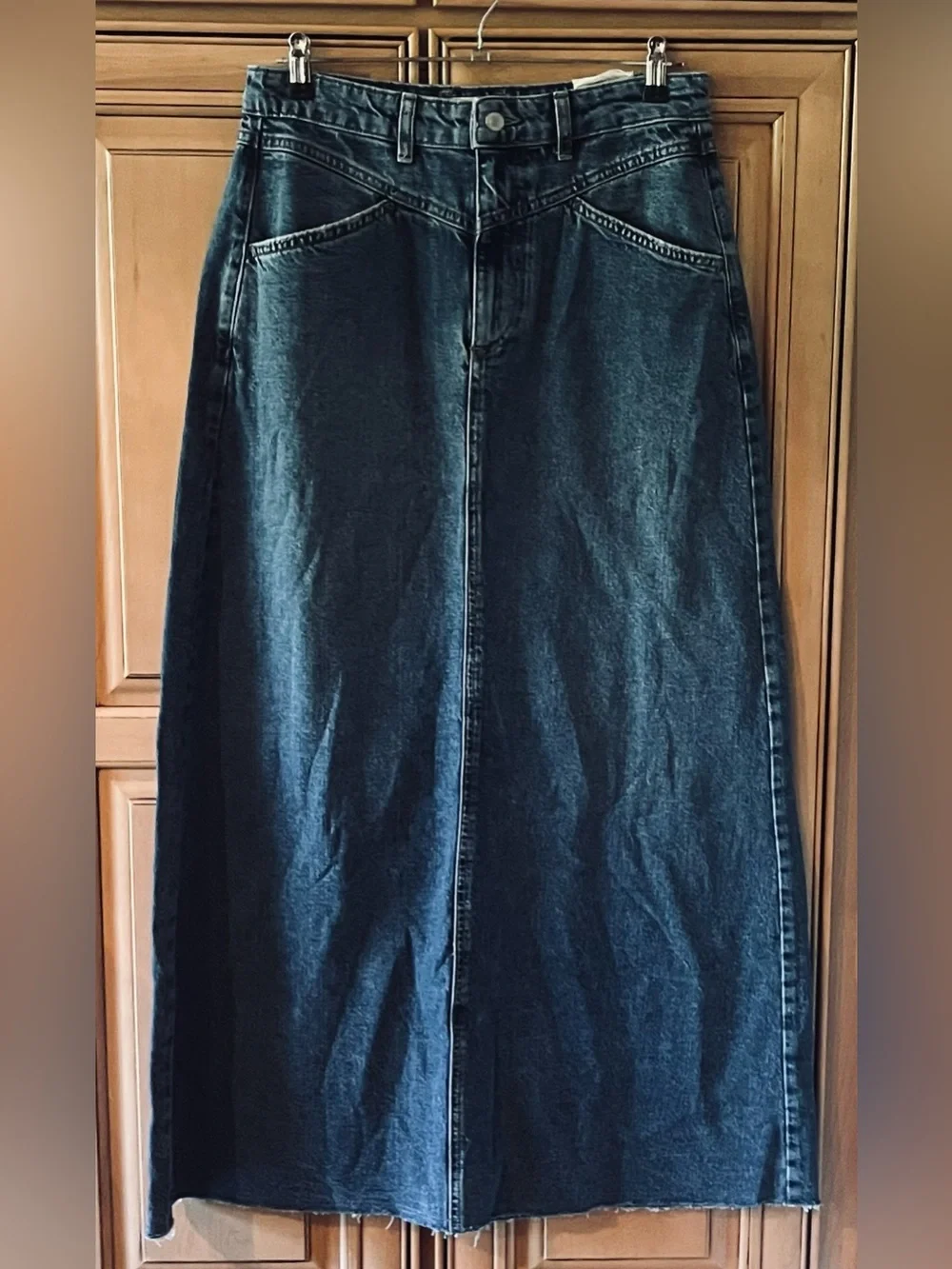 NWT Free People Come As You Are Denim Maxi Skirt